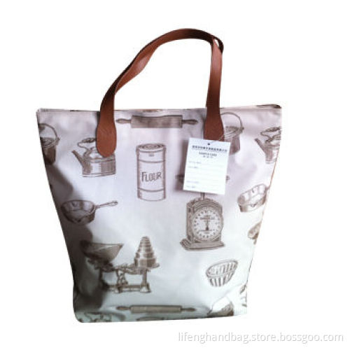 Fabric handbag cover with glue, painted pattern